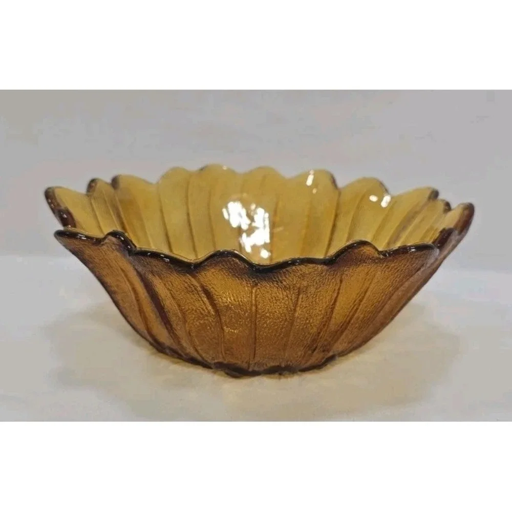 Vintage Amber Carnival Glass Indiana Glass Company Sunflower